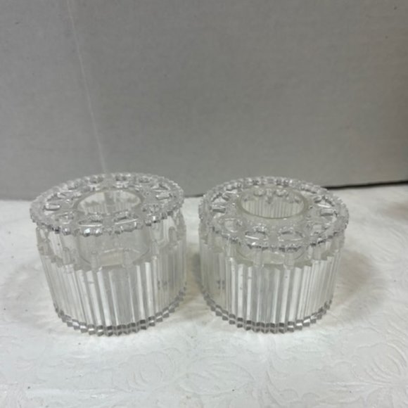 VTG 50's Flower Fashioner Set of 2 Crystal Plastic Flower Candle Holder No. 650 - Picture 7 of 9